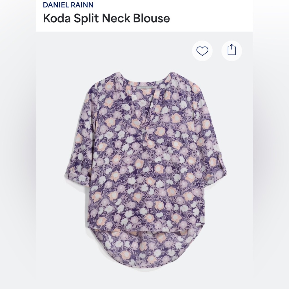 Daniel Rainn, Koda Split Neck Blouse, Light Purple